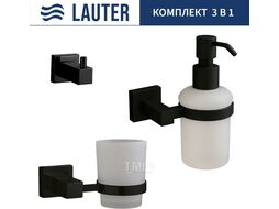Набор аксессуаров для ванной Lauter 21SH6062 + 21SH6172 + 21SH6092 (Matt Black, 3 предмета)