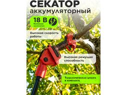 Аккум. секатор CBS 2030 в кор. ALL1 SET, БЕСЩЕТ., 18 В, ветки до 28 мм + телескоп. штанга (3 ступени регулировки, 0,76 кг) WORTEX 1329775