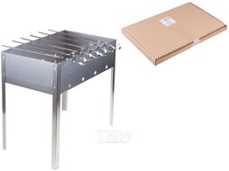 Мангал сборный "Эконом" с шампурами в г/карт.кор.(400х250 х400х0,4толщ,6 шамп.угол.), PERFECTO LIN 47-750063/1