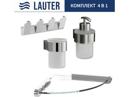 Набор аксессуаров для ванной Lauter 21TS3018 + 21TS3020 + 21TS3008 + 21TS3007 (Chrome, 4 предмета)