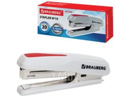 Степлер Brauberg Extra / 229082 (серый/красный)
