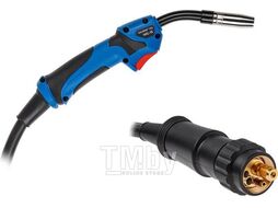 Горелка сварочная MIG MAG WG-15 (3м, 180А) SOLARIS (CO2: 180 A; Ar (Ar+CO2): 150 A; 0.6-1.0 мм; ПВ - 45%; 3 метра; М6)