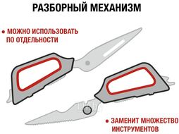 Ножницы кухонные многофункциональные 22.8 см, серия CHEF, PERFECTO LINEA 21-411125