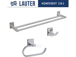Набор аксессуаров для ванной и туалета Lauter 21SH8391 + 21SH8301 + 21SH8321 (Chrome, 3 предмета)