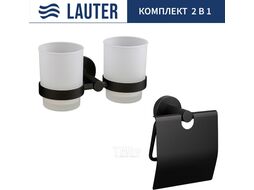 Набор аксессуаров для ванной и туалета Lauter 21SH72082 + 21SH72102 (Matt Black, 2 предмета)