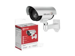 Муляж камеры видеонаблюдения настенный уличный DVC-2-SL 3АА серебряный IP65 INhome 4690612067612