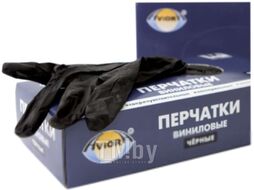 Перчатки одноразовые Aviora Виниловые (L, черный, 100шт)