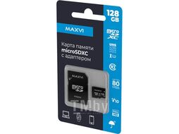 Карта памяти microSDXC 128GB, class 10 Maxvi MSD128GBC10V10