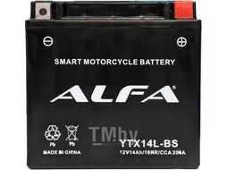 Мотоаккумулятор ALFA battery YTX14L-BS / EB14C-3 (14 А/ч)