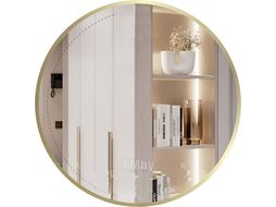 Зеркало Emze 70 / LED.UV.70.70.AUR (золотой с УФ-окантовкой и подсветкой)