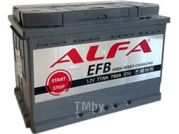 Автомобильный аккумулятор ALFA battery EFB 77 R (77 А/ч)