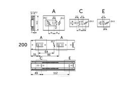 Направляющая шариковая L-200 h=45 A черный AKS 122742