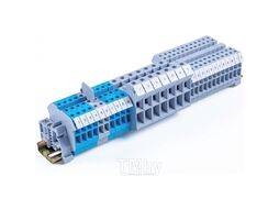 Клемма проходная FJ-5TWIN/6x50x47 GY, 32A, 500V, винтовая, 3 присоед., 4мм2, серая (R) BLOX BX336107
