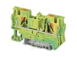 Клемма проходная FJ7-4D, 32A, 800V, push-in, 2 присоед., 4(max 6)мм2, желто-зеленая (R) BLOX BX336017