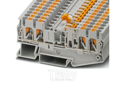 Клемма проходная с ножевым размыкателем FJ7-2,5/4-MT GY, 20A, 400V, push-in, 4 присоед., 2,5мм2, сер BLOX BX336141