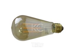 Лампа светодиодная A70-8W-2200K-E27-KC (прозрачная колба, филамент, ВИНТАЖ) КС 9501870