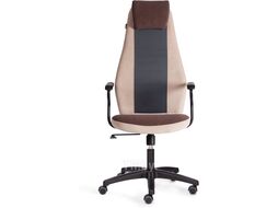 Кресло офисное Tetchair Aviator флок/ткань (коричневый/бежевый/серый)