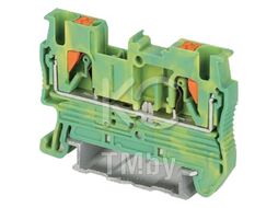 Клемма проходная FJ7-2,5D, 24A, 800V, push-in, 2 присоед., 2,5(max 4)мм2, желто-зеленая (R) BLOX BX336014