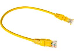 Патч-корд UTP кат.5e, с заливными колпачками, 0.3 м, желтый TWT TWT-45-45-0.3-YL