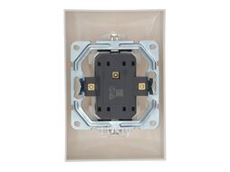 Розетка двойная прямая с з/к, со шторками (бел.) LK60 Ecoplast 863704