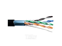 Кабель витая пара F/UTP Cat 5e 4х2х24AWG BC медь наруж.прокл. PE, черный КС 952064