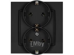 Розетка Karlik Schuko 12MGP-2s 2X2P (черный матовый)