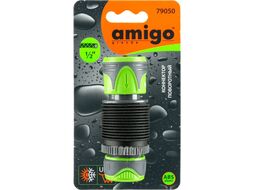 Коннектор "Amigo Grande 79050" 1/2", пластик, черный/зеленый