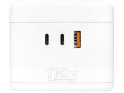 Удлинитель "Куб" 2 гнезда USB + 2Type C с быстрой зарядкой, подставкой под телефон и ночником 1,3 м EKF UBA-CUB-2-FC