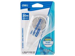 Корректор роллер "Uspire" 20 м*5 мм, белый, блистер Deli EH20301