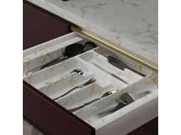 Лоток для столовых приборов 600 MARBLE 540*485, бело-золотой мрамор AKS 125443