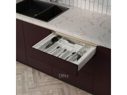 Лоток для столовых приборов 600 MARBLE 540*485, бело-золотой мрамор AKS 125443
