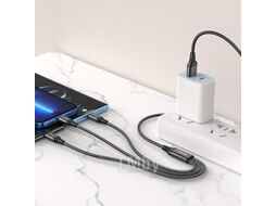 Кабель Hoco X76 3в1 Lightning+Micro+Type-С (1м, черный)