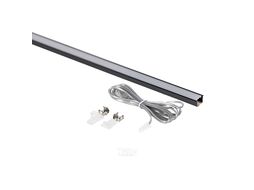 Светильник светодиодный, нарезной, 10*10мм, 8W/m, 12V, 4000K (нейтральный белый), 1.5м, черный, (в комплекте шнур, 2 заглушки, 2 держателя), AKS 128969