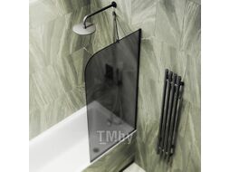 Стеклянная шторка для ванны MaybahGlass MGV-145-6у (графитовое матовое стекло/черный)