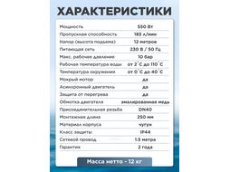 Насос циркуляционный Titan Pro WRS40-550-F, A&P (550 Вт, 11100 л/ч, 12 м)