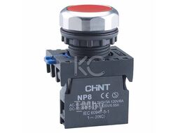 Кнопка управления NP8-01BN/4 без подсветки красная 1НЗ IP65 (R) Chint 667231