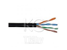 Кабель витая пара U/UTP Cat 5e 4х2х24AWG BC медь наруж.прокл. PE, черный КС 952063