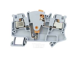 Клемма измерительная с ножевым размыкателем FJ7-4ME GY, 24A, 500V, push-in, 2 присоед., 4(max 6)мм2, BLOX BX336265