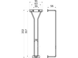 Держатель подвесной для бокалов однорядный, черный AKS 123863