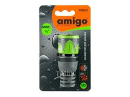 Коннектор "Amigo Grande 79860" 1/2", пластик, серый/зеленый