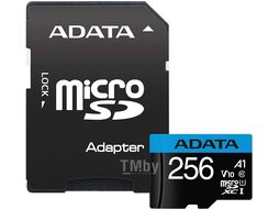 Карта памяти microSDHC 256GB ADATA PREMIER AUSDX256GUICL10A1-RA1 (с адаптером)