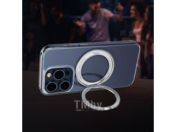 Чехол-накладка Hoco AS1 для iPhone 15 Pro магнитный с кольцом (прозрачный)