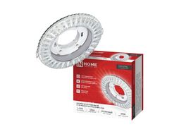 Светильник встраиваемый GX53R-crystal ЛУЧИ-R15L с подсветкой 4К под GX53 Прозрачный/Хром IN HOME 4690612068053