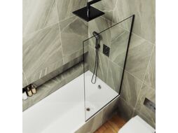 Стеклянная шторка для ванны MaybahGlass MGV-61-6у (прозрачное стекло/черный)