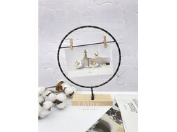 Рамка ILikeGift Circle Loft с прищепкой для фото и светодиодами / FH712