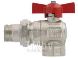 Шаровой кран Itap Ideal 1/2" DN15 угловой с американкой 2980012 НР-ВР (бабочка)