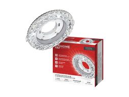 Светильник встраиваемый GX53R-crystal ВОЛНЫ-R12L с подсветкой 4К под GX53 Прозрачный/Хром IN HOME 4690612061887