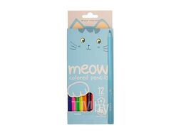 Карандаши 12цв "MEOW" пластиковые, корпус в виде цветка, в картонной уп. Bruno Visconti 30-0132