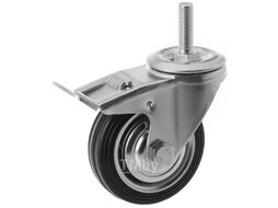 Колесо поворотное SCtB 97 85 мм резина с болтом и тормозом (F) TOR 1046156