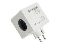 Электроразветвитель Stekker 250В 16A 2хUSB A+Type C ADP16-33-21 / 49231 (белый)